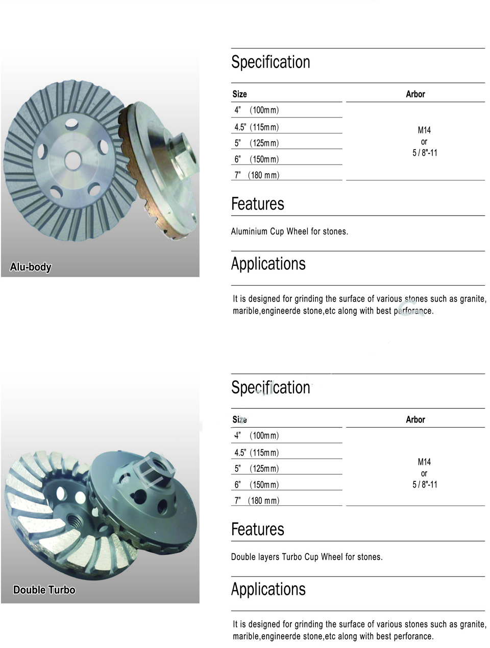 Grinding Cup Wheel for Stones