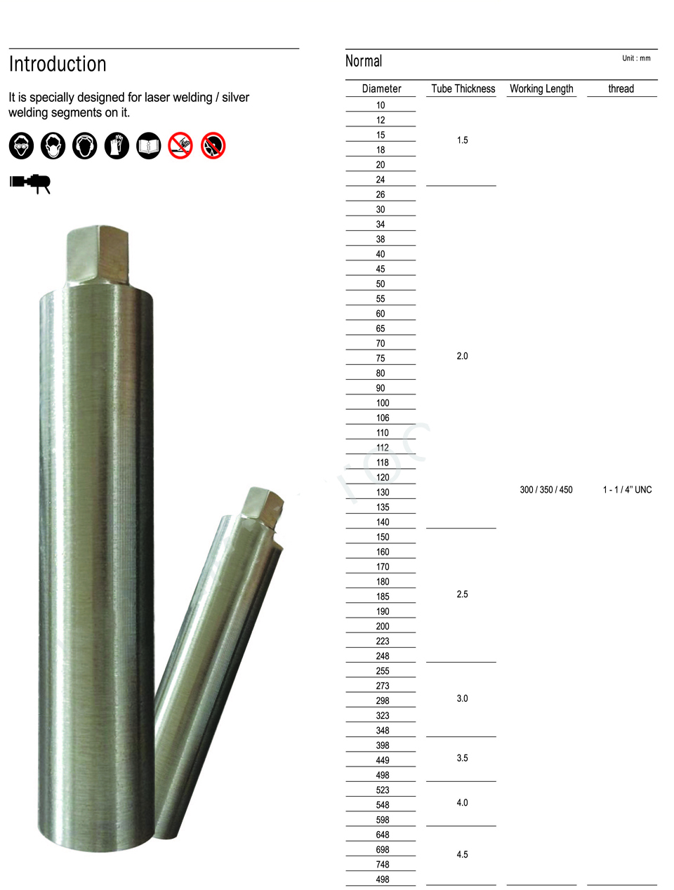 Tubes For Core Bit